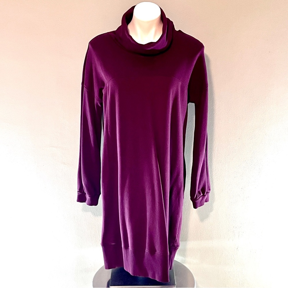 Women’s Caslon casual sweatshirt-style dress in crimson red, size medium